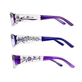 EYEBOGO Kaylee Stylish Reading Glasses for Women, Readers for Women, Womens Reading Glasses (3-Pack Purple K+O+F, 2.00)