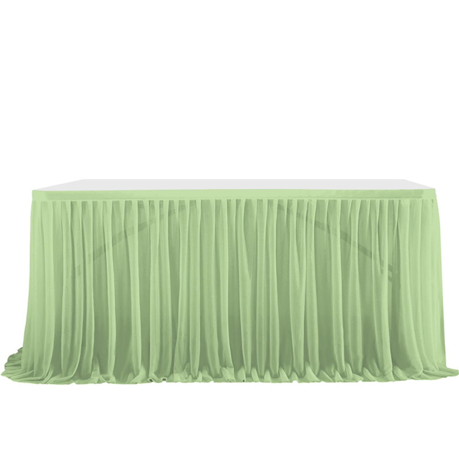 Highdi Tulle Table Skirt for Parties Rectangular Table, Fluffy Tulle Desk Gauze for Wedding Parties Birthday Parties and Home Cake Table Décor (4FT/122x77cm,Grey green)