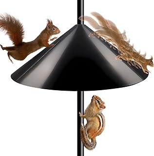 19 Inch Squirrel Baffle, Squirrel Baffle for Bird Feeder Pole, for Outdoor Bird Feeder Poles or Outside Shepherd Hook, Squirrel Guards for Bird Feeders (Black Squirrel Baffle)