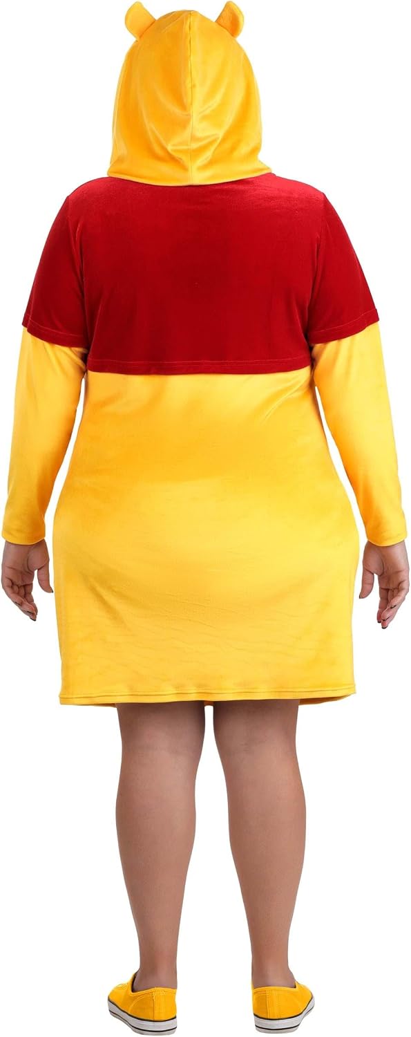 Disney Winnie the Pooh Plus Size Maternity Costume for Women | Classic Yellow and Red Outfit with Character Details
