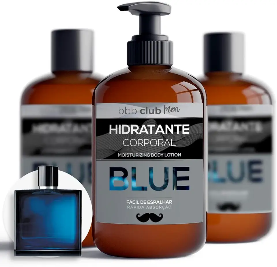Bleu-de-Cha-nel Hidratante Masculino Toque Seco Inspirado em Perfume Importado Francês, BODY & BATH BRASIL Linha Perfumaria Fina Masculina (1 Un - 250ml)