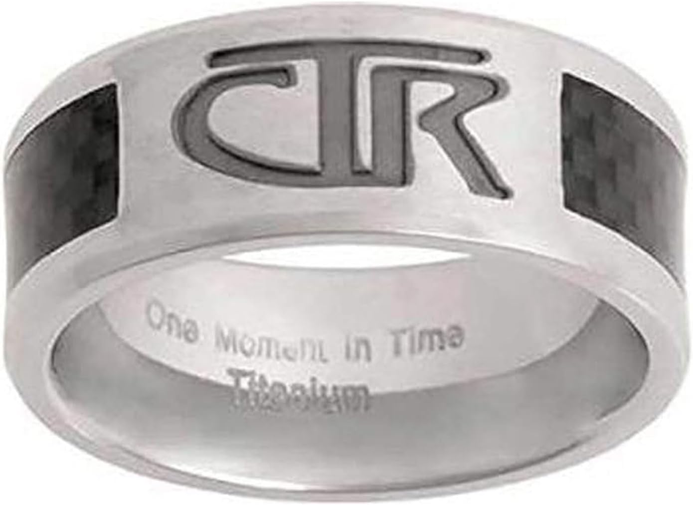 One Moment In Time J113 Sizes 10 Titan Titanium With Carbon Fiber Inlay Ring Mormon LDS CTR