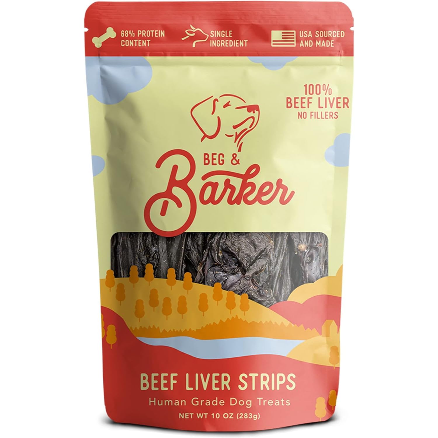 Beg & Barker Beef Liver Jerky for Dogs (10 Ounce, Pack of 1) - Dog Training Treats - Natural Dog Treats Made in The USA - Grain Free,