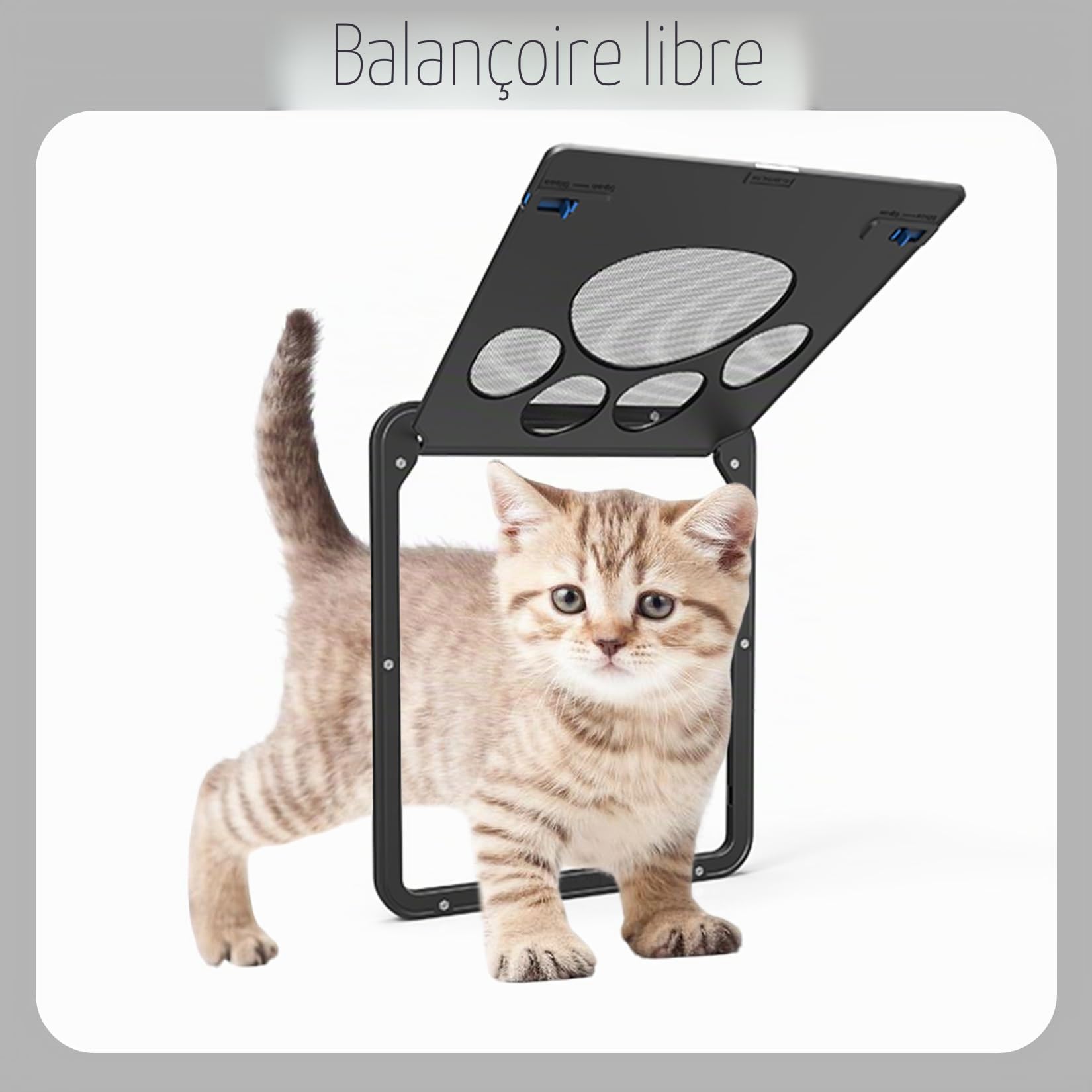 Facile à Installer Chatiere pour Chat (29 cm * 24 cm) Verrouillable Chatière pour Chat pour Animaux Domestiques Moustiquaire avec Fermeture Magnétique pour Petits Chiens et Chats