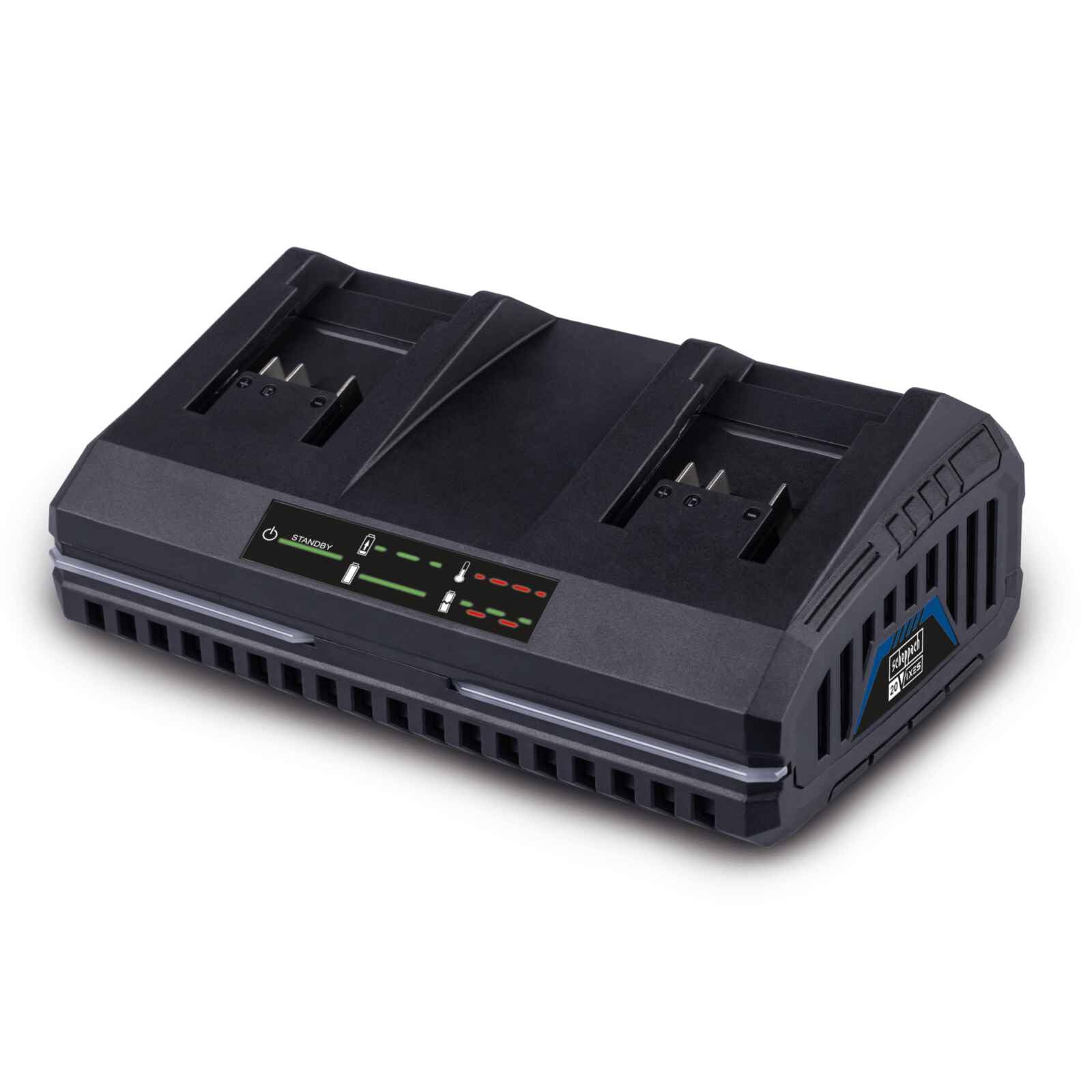 Scheppach Chargeur Double IXES 20V SDBC4.5A - 4,5A - Li-ION - 230-240V/50Hz