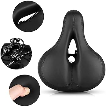 CDYWD Comfy Bike Seat For Men & Women, Thick & Soft Memory Foam Comfort Bicycle Seat, Comfortable Padded Bike Saddle For Mountain Bike, Beach Cruiser, MTB, Ebike, Exercise Bike