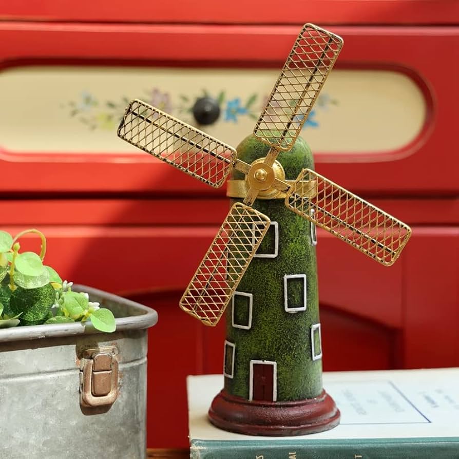 Amazon.co.jp: FLYILIA 風車 ミニチュア 置物 オブジェ オランダ