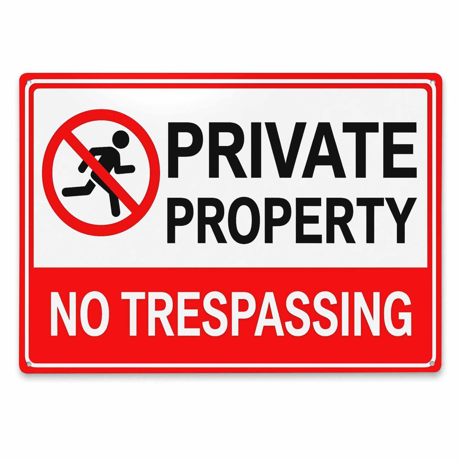 Private Property No Trespassing Vintage Metal Tin Sign 8x12,Waterproof