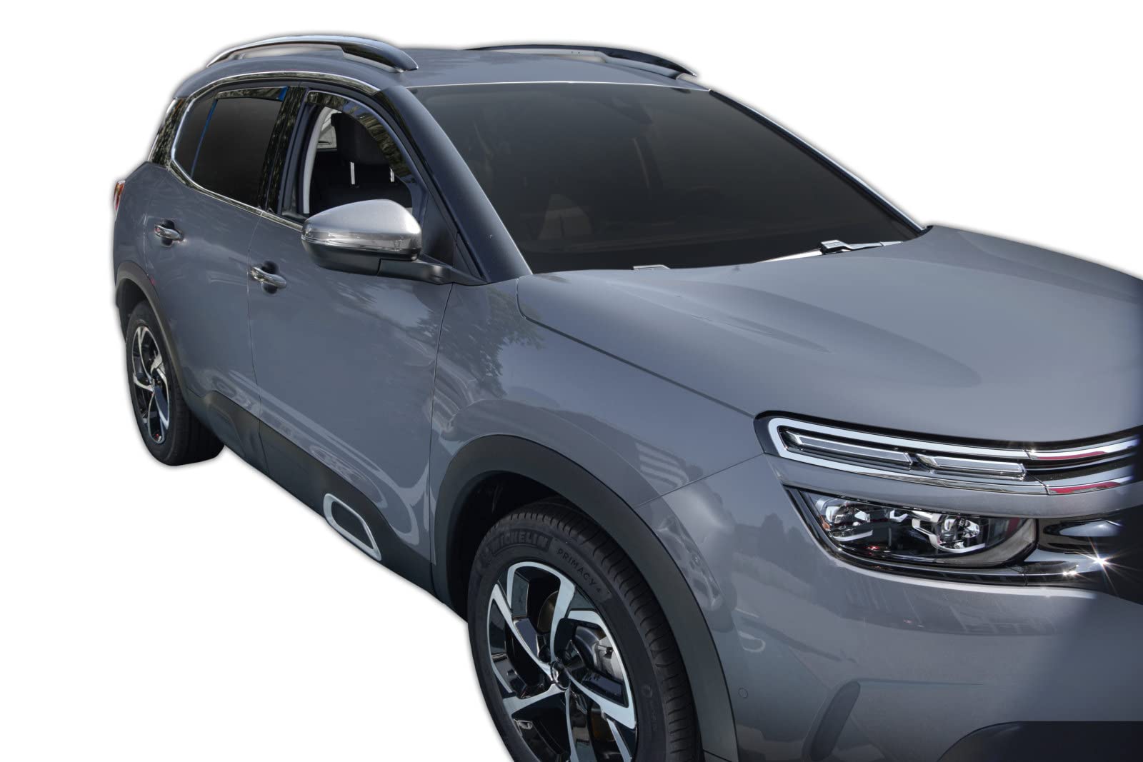 J&J AUTOMOTIVE Windabweiser passend für Citroen C5 Aircross 5-Türer ab 2019 4tlg, Heko Regenabweiser Vorne Hinten Getönt Dunkel Passform