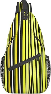 Lemon Zest Yellow Stripes Pattern Unisex Casual Diagonal Chest Bag,Multipurpose Crossbody Shoulder Bag Travel Hiking Daypack