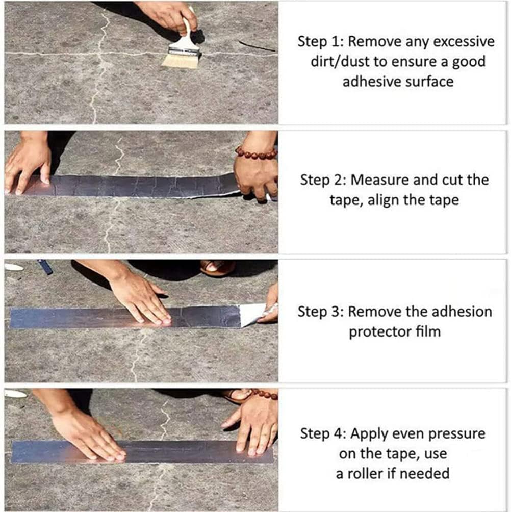 Genérico 2 Rollos de Cinta Impermeable para reparación de techos, Cinta autoadhesiva de butilo, betún con lámina de Aluminio para Paredes, Suelos, desvanes, Aislamiento térmico, sellador de Asfalto,