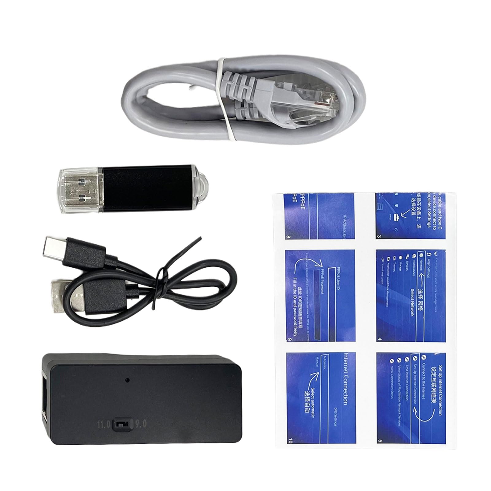 Accessori di gioco per USB 11.0 Adattatore per console di gioco facile da usare (con cavo Ethernet C) Accessori di gioco