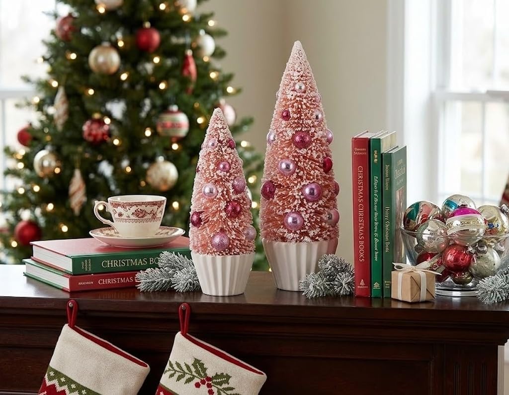 Regency International Soo Sweet Sisal Trees in Cupcake Decorative Figurine Set, Set of 2, 11-14 Inches