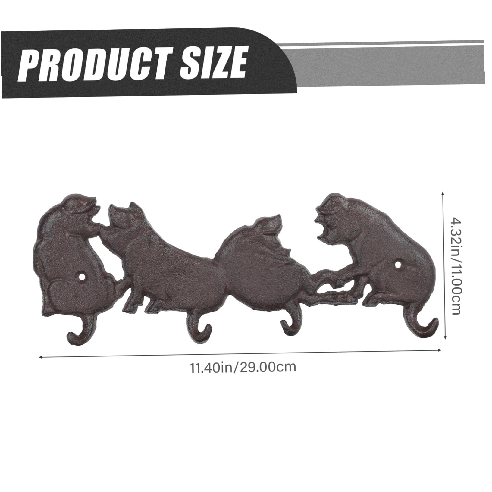 Toyvian Percha de Pared de Hierro Diseño de Cerdo Americano, Gancho Decorativo Práctico y Montado Pared para Colgar Ropa Parte Trasera Puerta