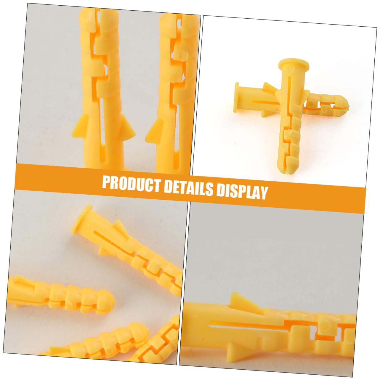 200Pcs Yellow Plastic Expansion Tube Wall Plugs for Drywall Hollow Wall Anchors with High Toughness Impact Resistance for Home Decoration and Skirting Boards