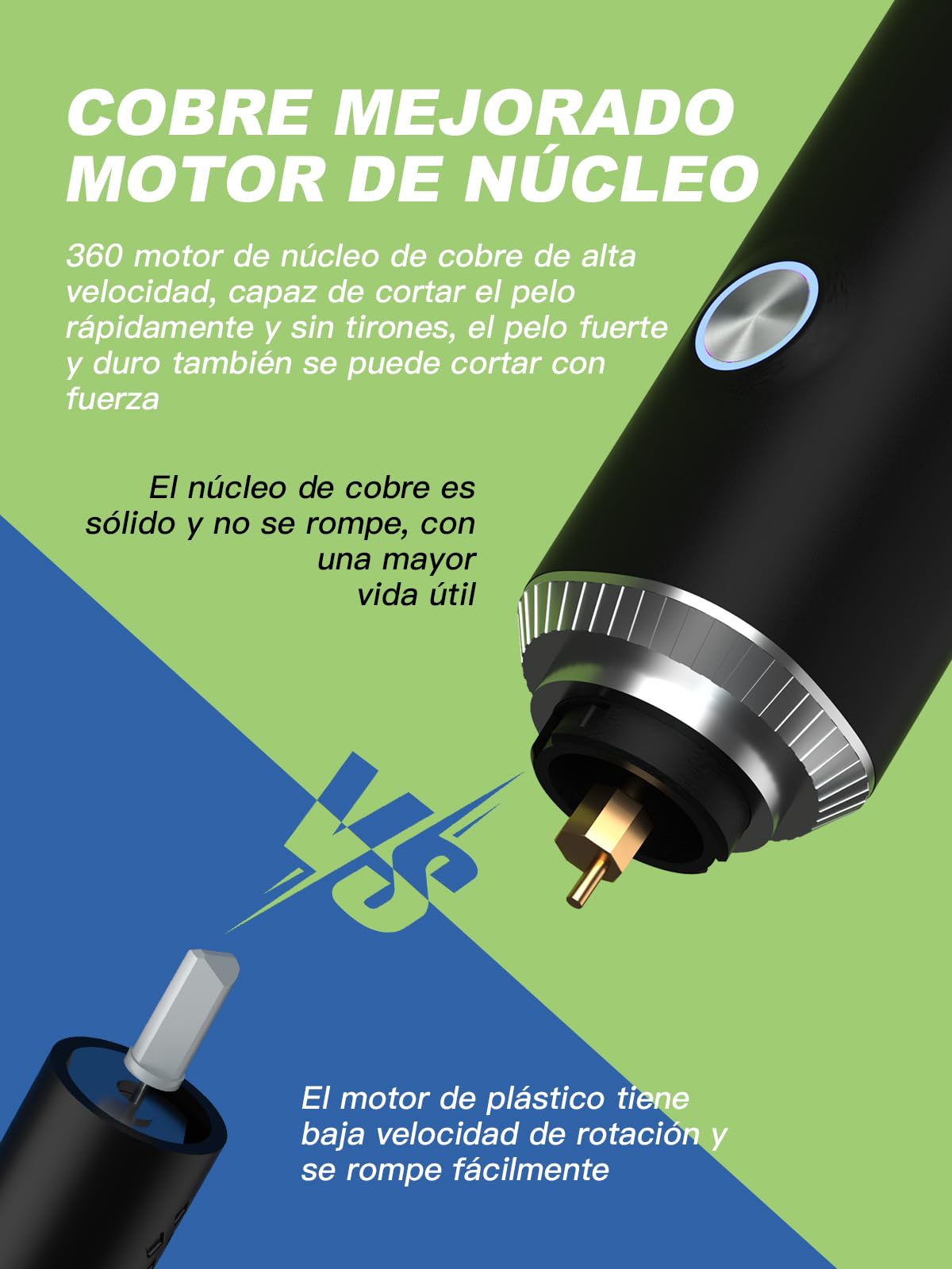 Brigin Cortapelos Nariz y Oreja Profesional Indoloro,Recortador Pelos Nariz Vello Facial,Quita Pelos resistente agua USB recargable,Hoja de Doble Filo Impermeable Fácil de Limpiar (XJQ-5001) — view 7