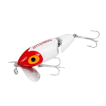 Arbogast Jointed Jitterbug - White/Red Head - 2 1/2