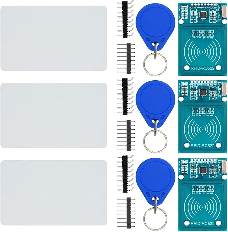 Kit RFID RC522 MF522-AN Gebildet com cartões S50 e chaveiros – 3 unidades