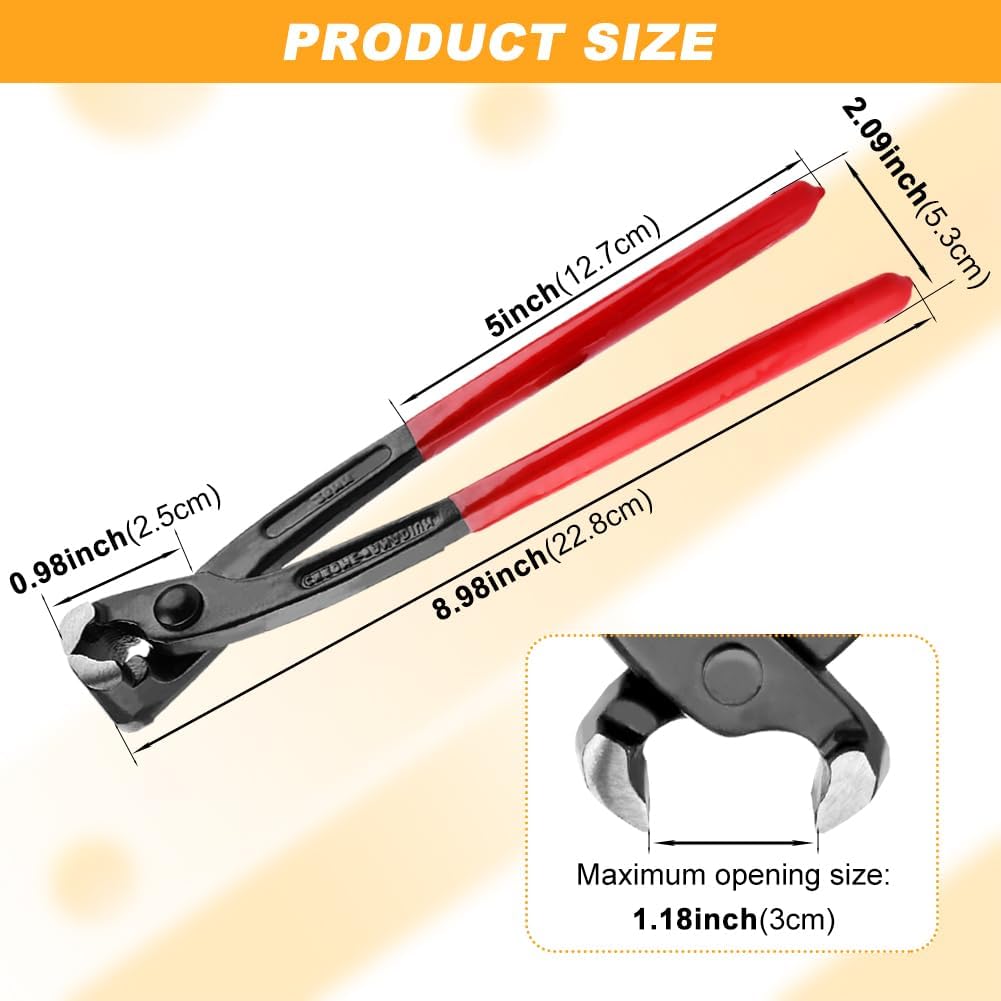 9 Inch Ear Clamp Pliers – Chrome Vanadium Steel for Easy Hose/Pipe Install & Remove, Cuts Tool Clutter – Ideal for Tight-Space Repairs, Car Fuel Lines & DIY Projects