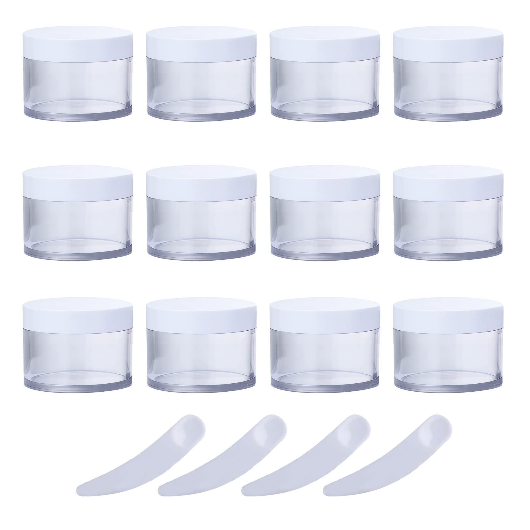 FLYIODFCXV cosmetic jar, Pack of 12, Plastic Cosmetic Jars with Screw Lid, Container for Facial Mask Lotions Cream(150ml)