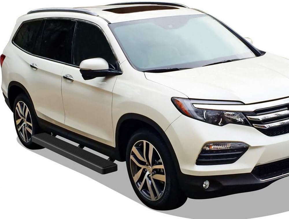 APS Premium 6in Black Stainless Steel Running Boards Compatible with Honda Pilot 16-22