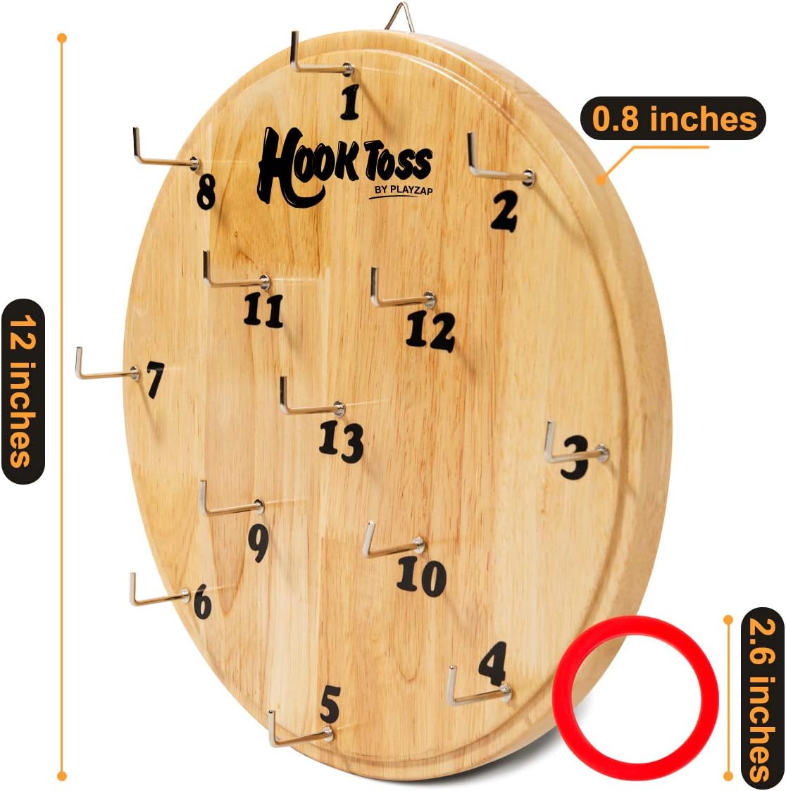 PlayZap Ring Toss Game for Adults Hook Ring Toss Wooden Dart Game Outdoor Indoor Wall Game for Bar BBQ Party Camping Garage Picnic Birthday Easter : Sports & Outdoors
