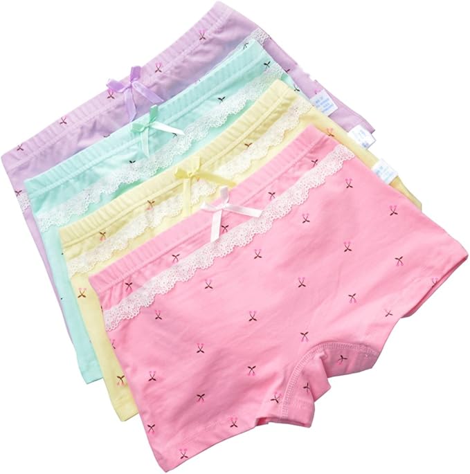 Feelingwear Toddler Girls' Lace Cotton Boyshort Underwear