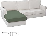 Vista 121 de Easy-Going - Funda elástica para sofá seccional de 1 pieza, chaise longue, forma L, funda de asiento separada para sofá seccional, funda de chaise