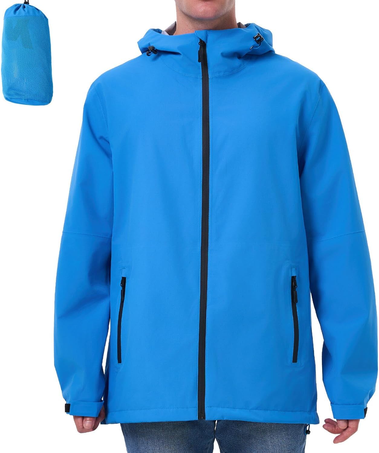 ACCNUO Rain Jacket Men Waterproof Lightweight Mens Rain Jackets Waterproof With Hood for Cycling Hiking Climbing