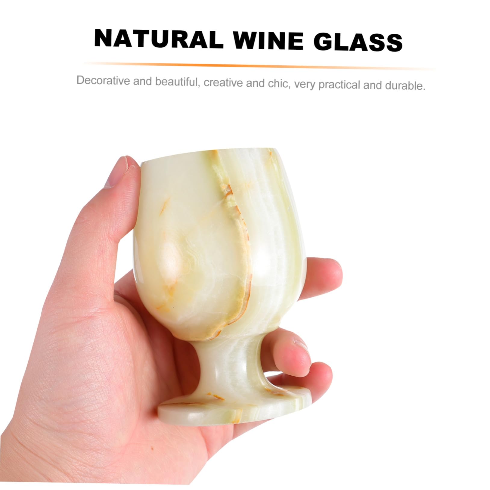 Ipetboom Calice da Vino in Marmo Decorativo per Uso Domestico e Fotografia, Ornamento da Scrivania Elegante e Creativo in Pietra Naturale
