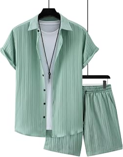 Men's Short Sleeve Shirt and Shorts Night Suit Set Price In India