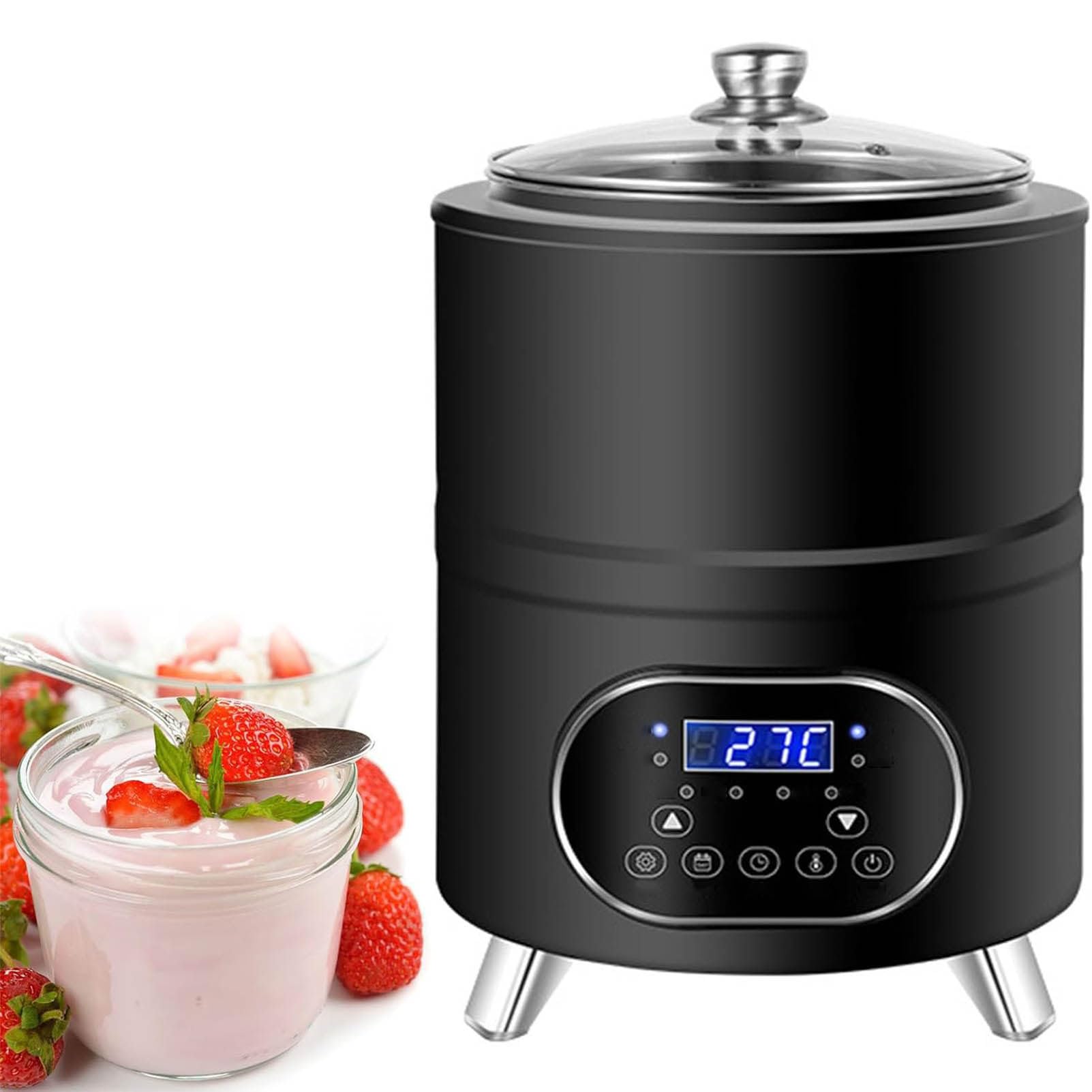 LJLYYDS Electric Incubator For Homemade Yogurt, Yogurt Maker Machine, Homemade Yogurt Maker, 8L/12L, 400W / 600W, Smart Control, For Homemade Yogurt Natto Rice Wine Black-8L