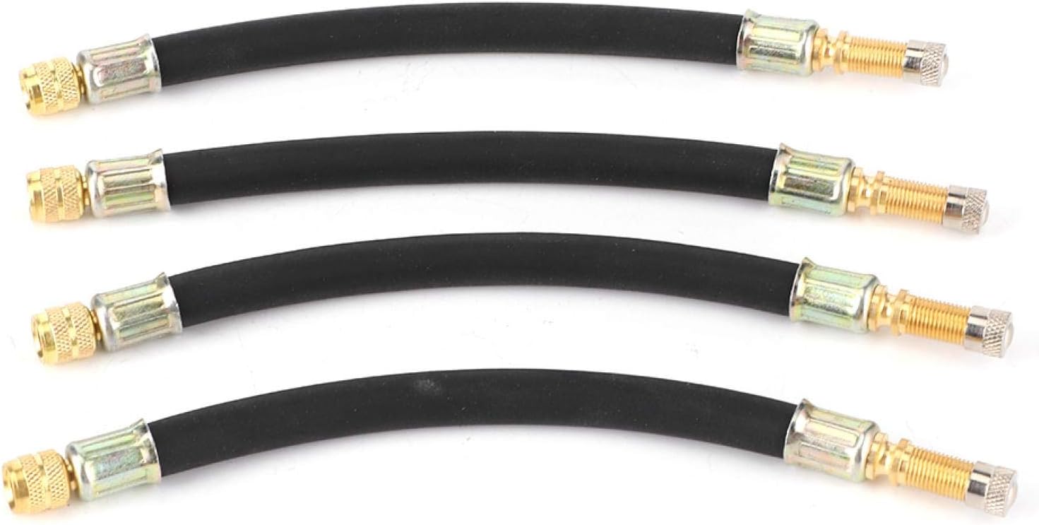 4Pcs Reifenventilverlängerung Adapter Transfer Flexibler aufblasbarer Schlauch Auto Universal 190mmFlexible Ventilverlängerung Reifenventilverlängerung Aufblasbarer Reifenschlauch Reifenventiladapter
