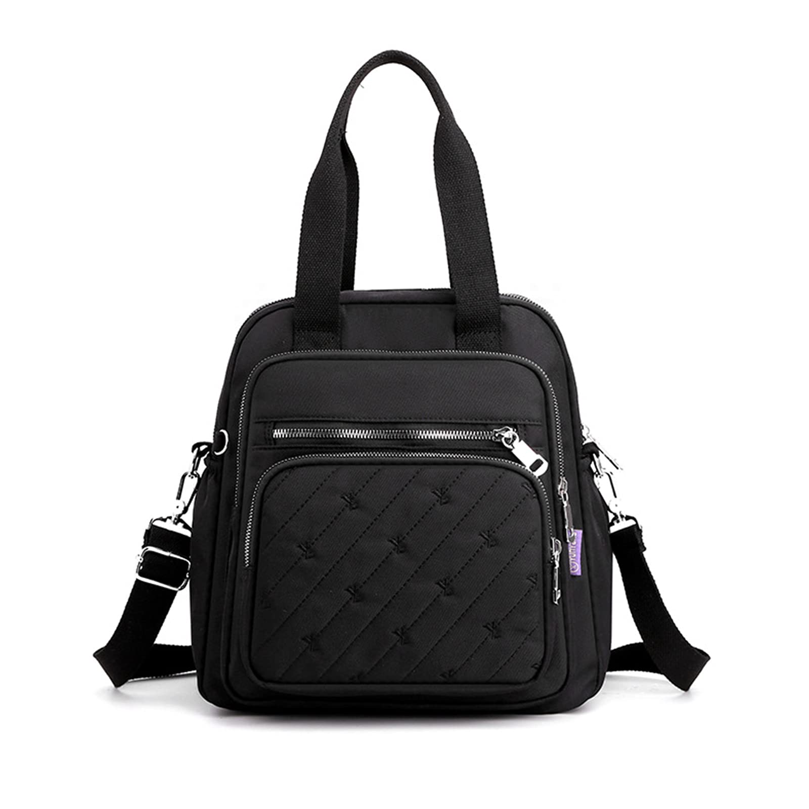 Zaino Moda Borsa a Spalla Donna Borsetta con Porta Ricarica USB Nylon Borse a Tracoll Daypack Borsa da Scuola Lavoro Viaggio Uso Quotidiano Zaini