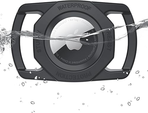 SANKALA Funda impermeable para Airtag para collar de perro, paquete de 4, soporte para collar de perro Airtag, TPU y silicona cubierta de cuerpo