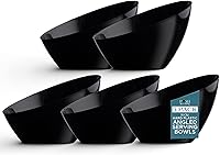Vista 1 de Posh Setting Cuencos desechables de plástico negro, cuencos en ángulo, cuenco para dulces en ángulo, aperitivos de plástico y cuencos para papas