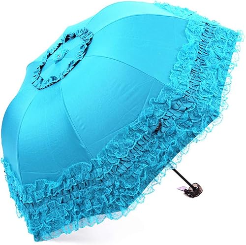 WANLIAN Paraguas plegable a prueba de rayos ultravioleta de encaje princesa Cúpula Anti-uv Parasol Decoraciones de boda Accesorios para sesión de