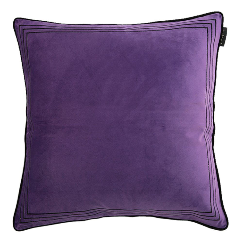 Oreiller brodé en velours 50x50cm coussin de canapé géométrique style néo-classique