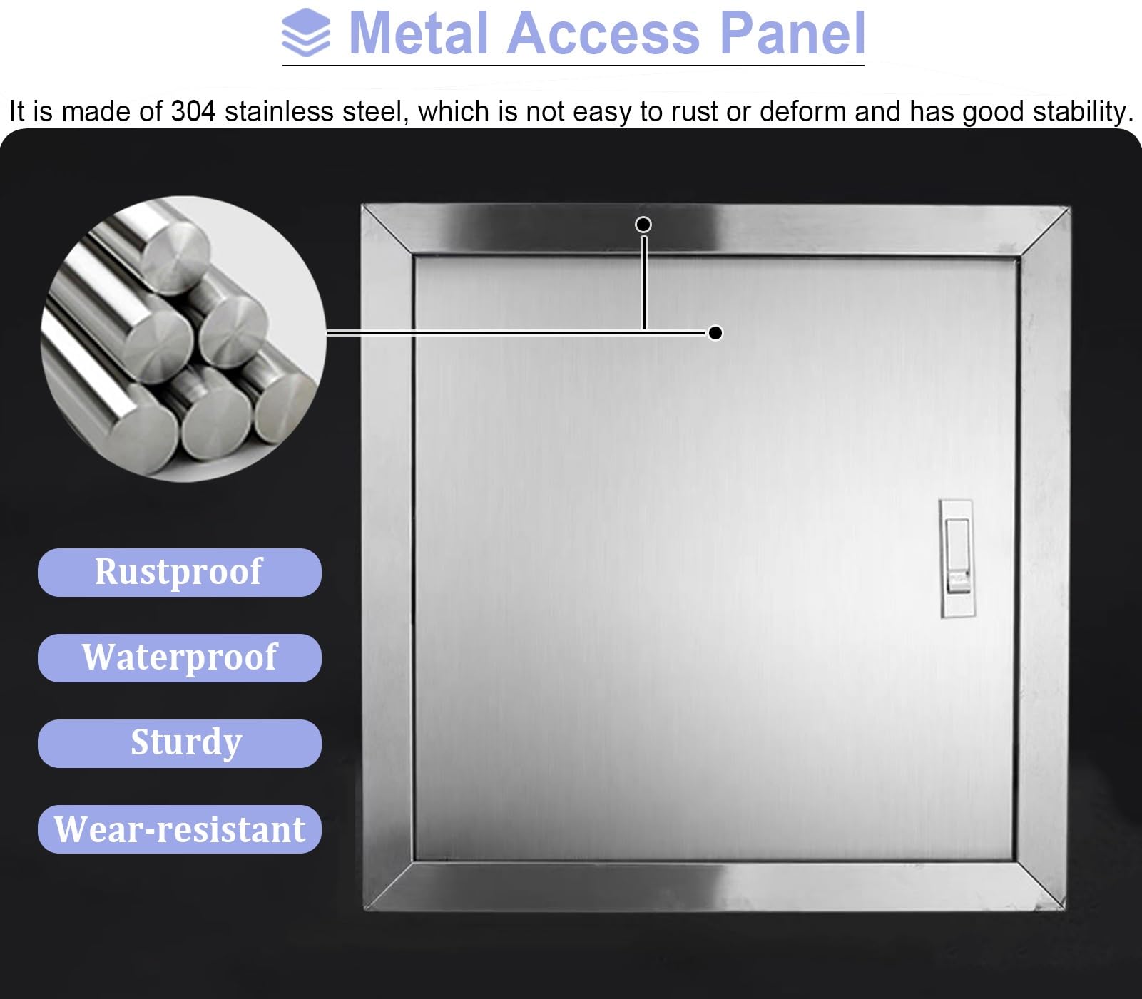 Dailify Revisionsklappe Edelstahl 40x30cm - Wandzugangstür Für Rohre & Kabel Mit Druckriegel