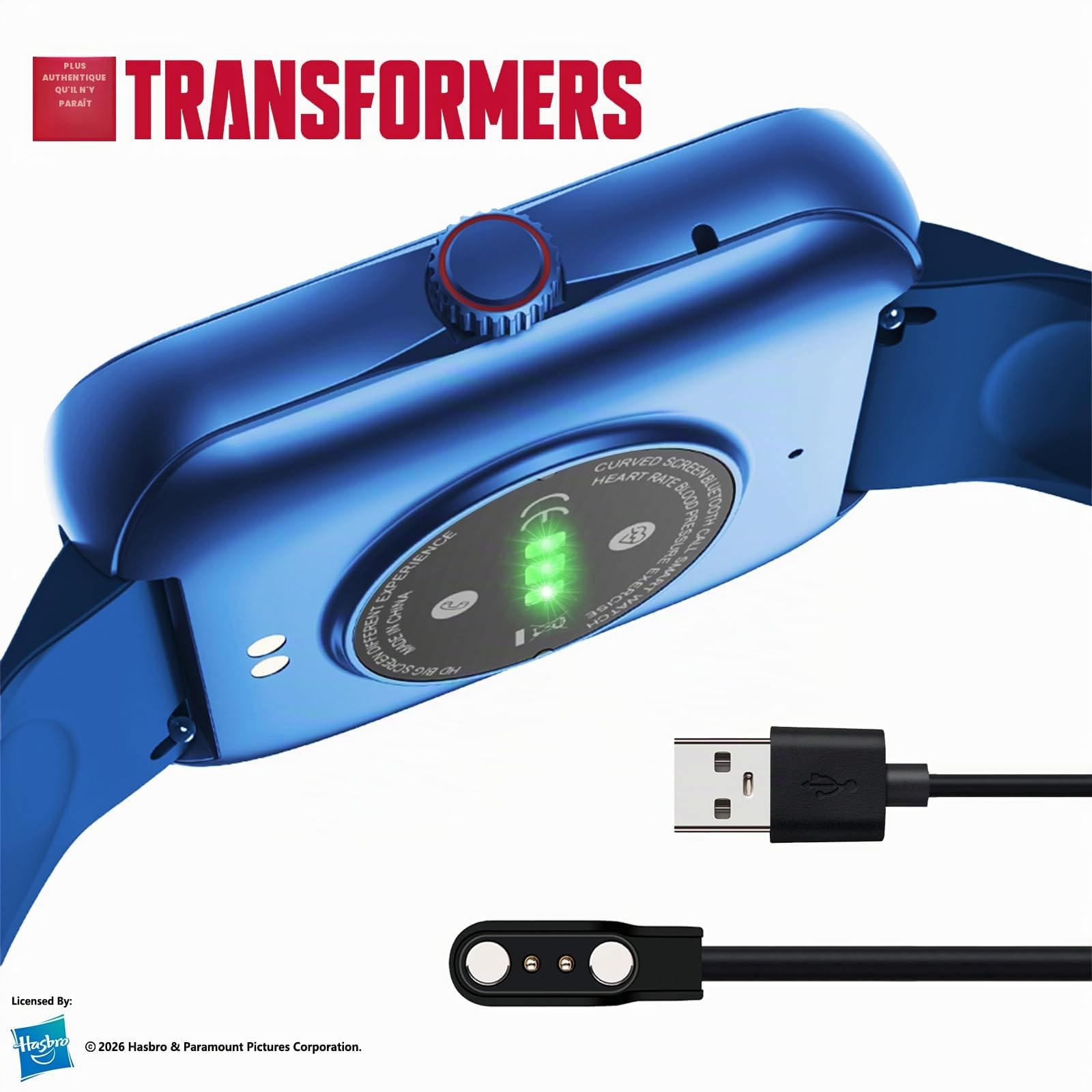 Montre Connectée Enfant, Montre Intelligente Fitness pour Enfant, Bleu