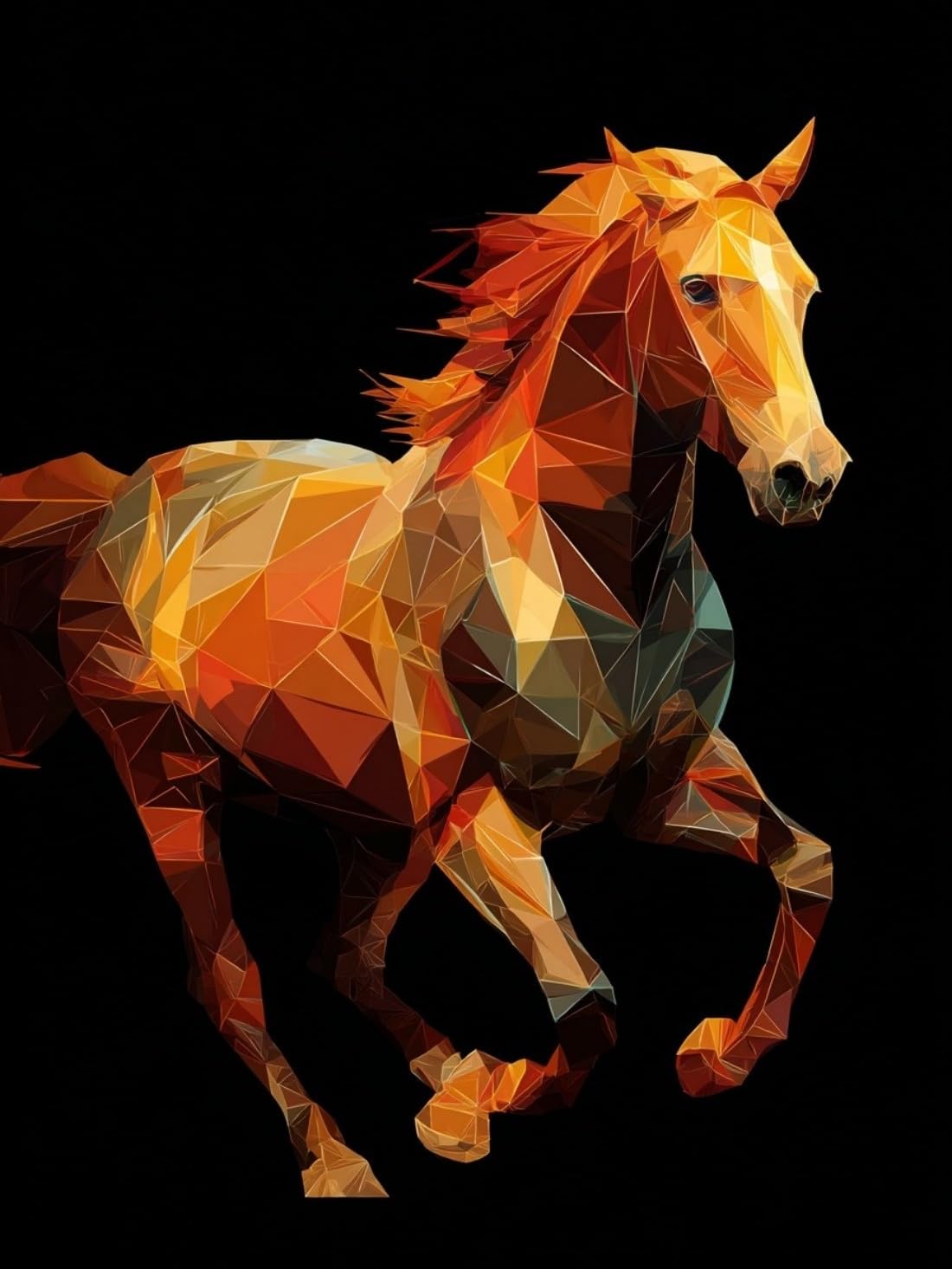 WANGWANGMIAO Paint by Number for Adults Running Horse,Painting by Numbers Kits for Beginners,Colorful Oil Paints Craft Art for Home Wall Decor Gift 20X16Inch，Without Frame