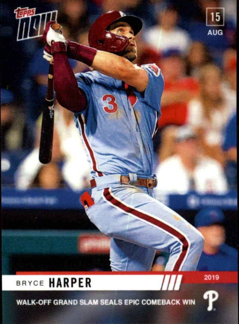 2019 Topps Now Baseball #690 Bryce Harper Philadelphia Phillies Walk-Off Grand Slam Seals Epic Comeback Win Official MLB Trading Card LIMITED PRINT RUN