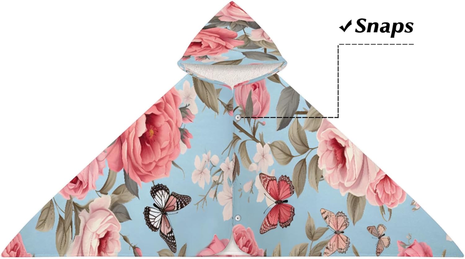 Rose Romance Hooded Towels for Kids Absorbent Soft Pool Swim Beach Bath Towel for Boys Girls, 24 in x 50 in