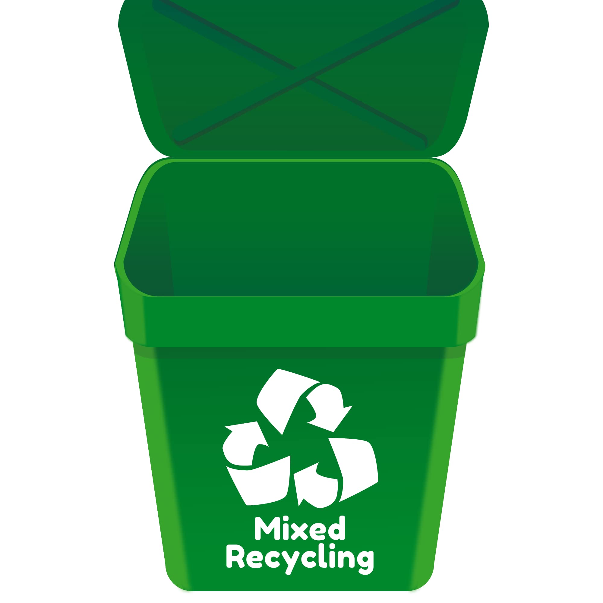 Gdirect Recycling Bin Sticker | Mixed Recycling Recycle Bin Sticker | Our Recycling Stickers for Bins are Easy to Install | Used for Plastic Bin Or Recycling Box | 15x30cm | UK Seller (Green)