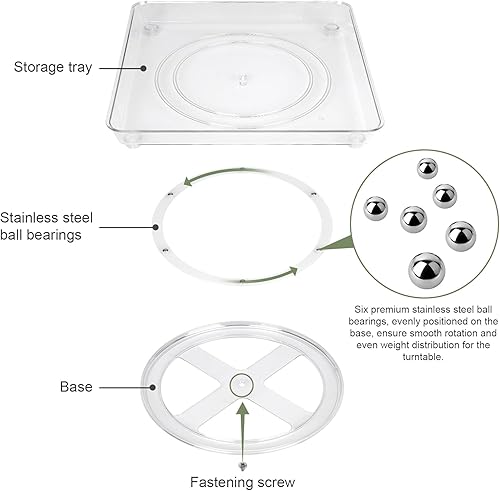 Miniatura 6 de LLGWGL Organizador de almacenamiento para cocina, baño, Lazy-Susan, organizador de especias de 2 niveles, organizador de condimentos para el cuidado