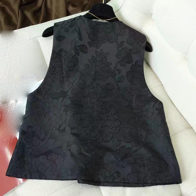 Chaleco estilo chino de mujer con botones de rana para un look con identidad 2