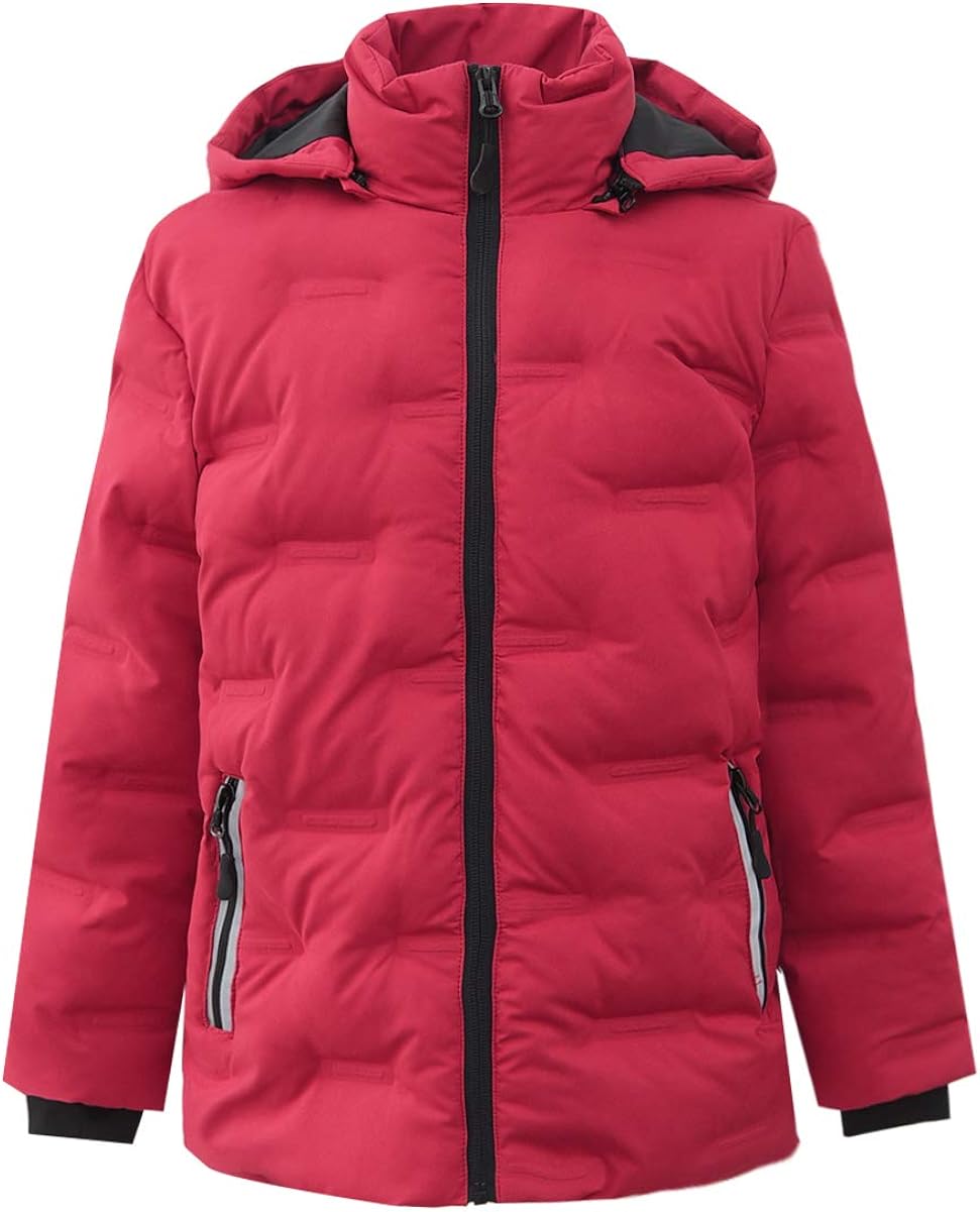 Hiheart Boys Girls Stitch-Free Hooded Puffer Insulated Winter Jacket : Sports & Outdoors