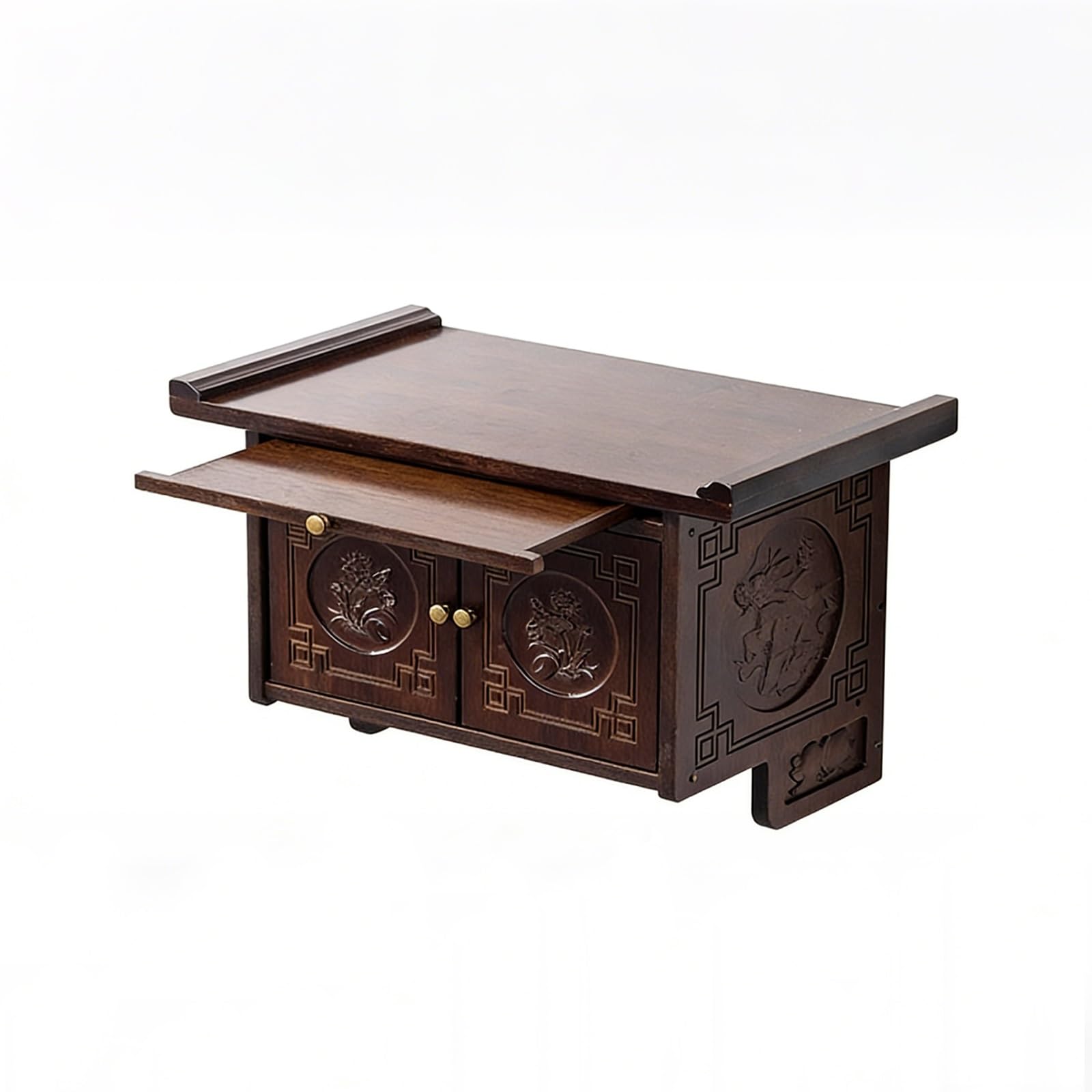 Table d'autel personnelle en bois noble pour rituel de prières et offrandes