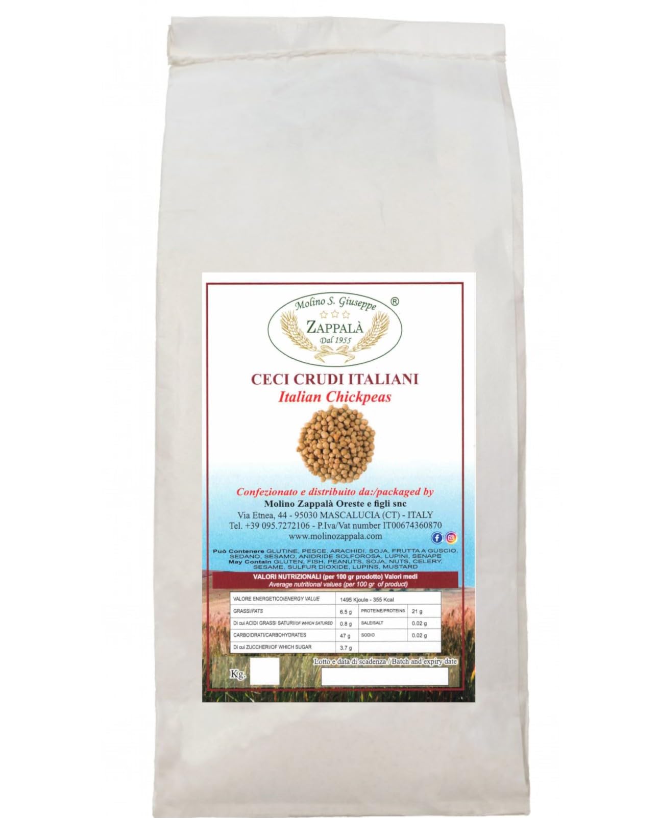 25 Kg Ceci Crudi Origine Italia