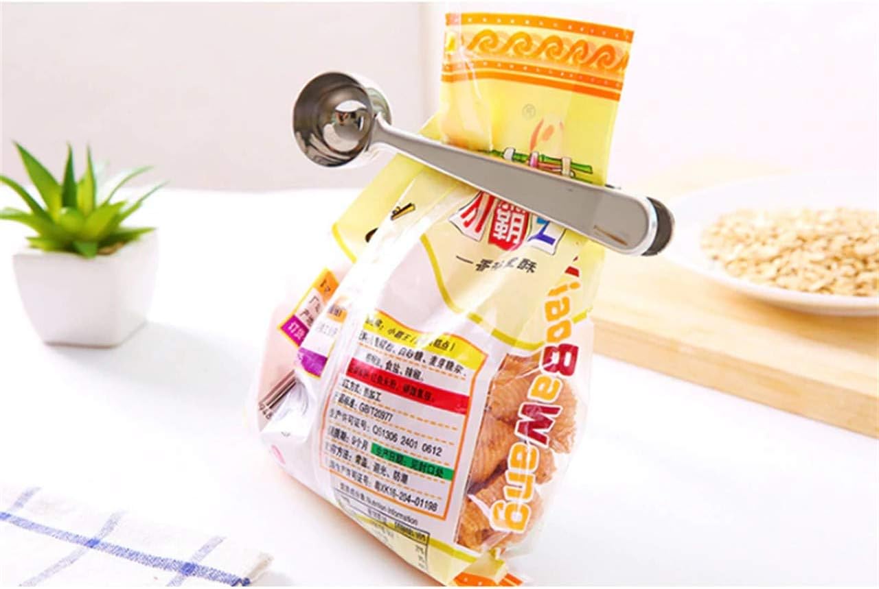 3 Pcs Coffee Scoop Multifunction Kitchen Supplies Coffee Scoop With Clip Stainless Steel Tea Coffee Measuring Cup Coffee Spoon